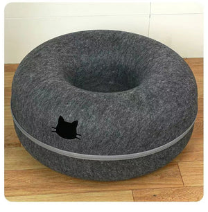 Comfortable Round Pet Bed With Tunnel Design