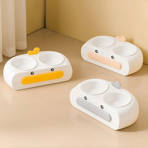 Enhance Your Pet's Dining Experience with the Duck Design Double Pet Food Water Bowl